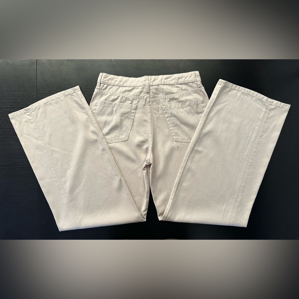Zara Women's Cream Straight Leg Pants - Picture 4 of 13